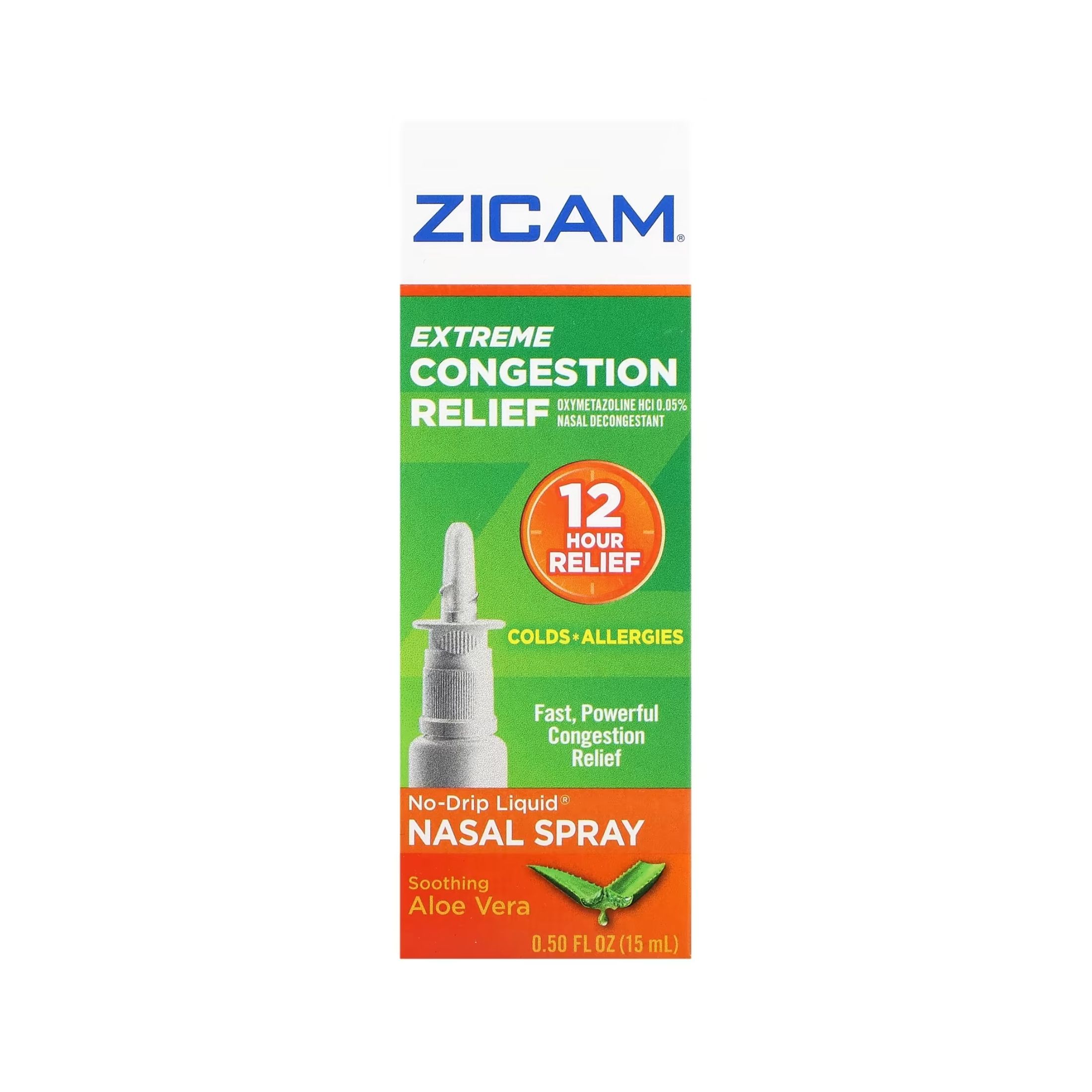 Zicam Extreme Congestion Relief, No Drip Liquid Nasal Spray, Soothing Aloe Vera, 0.5 Fl Oz (15 Ml)