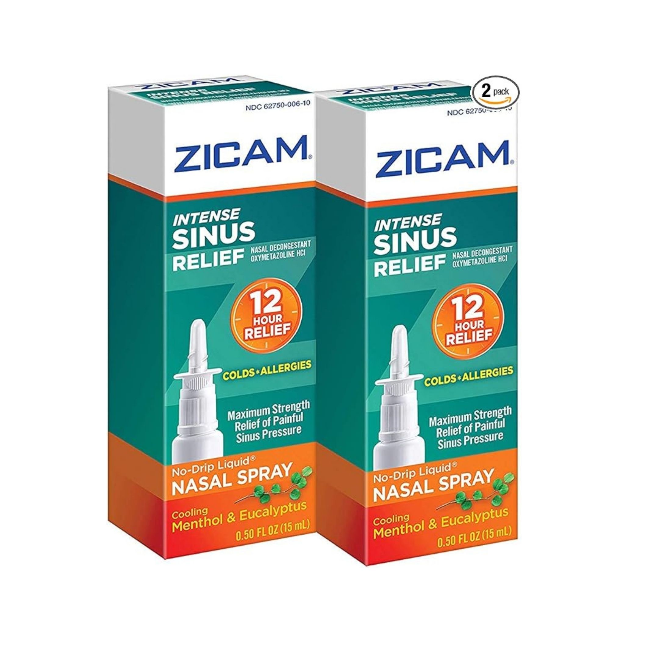 Zicam Nasal Spray, Intense Sinus Relief, No Drip Liquid, Cooling Menthol & Eucalyptus 0.5 Fl Oz