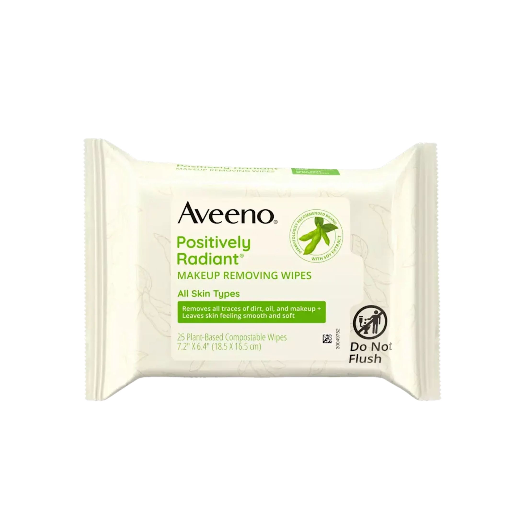 Aveeno Positively Radiant Oil Free Makeup Removing Face Wipes, 25 Ct