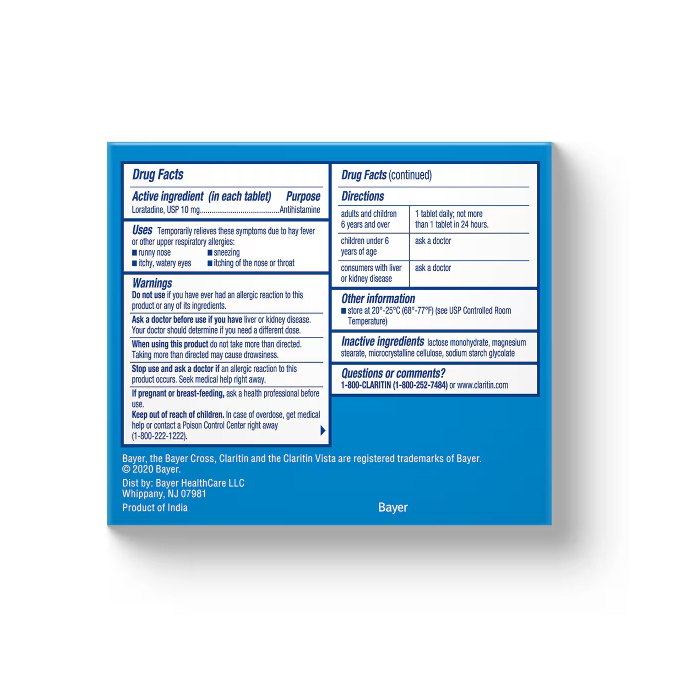 Claritin Reditabs Orally Disintegrating Tablets 10 Mg Original Prescription Strength Non Drowsy Allergies