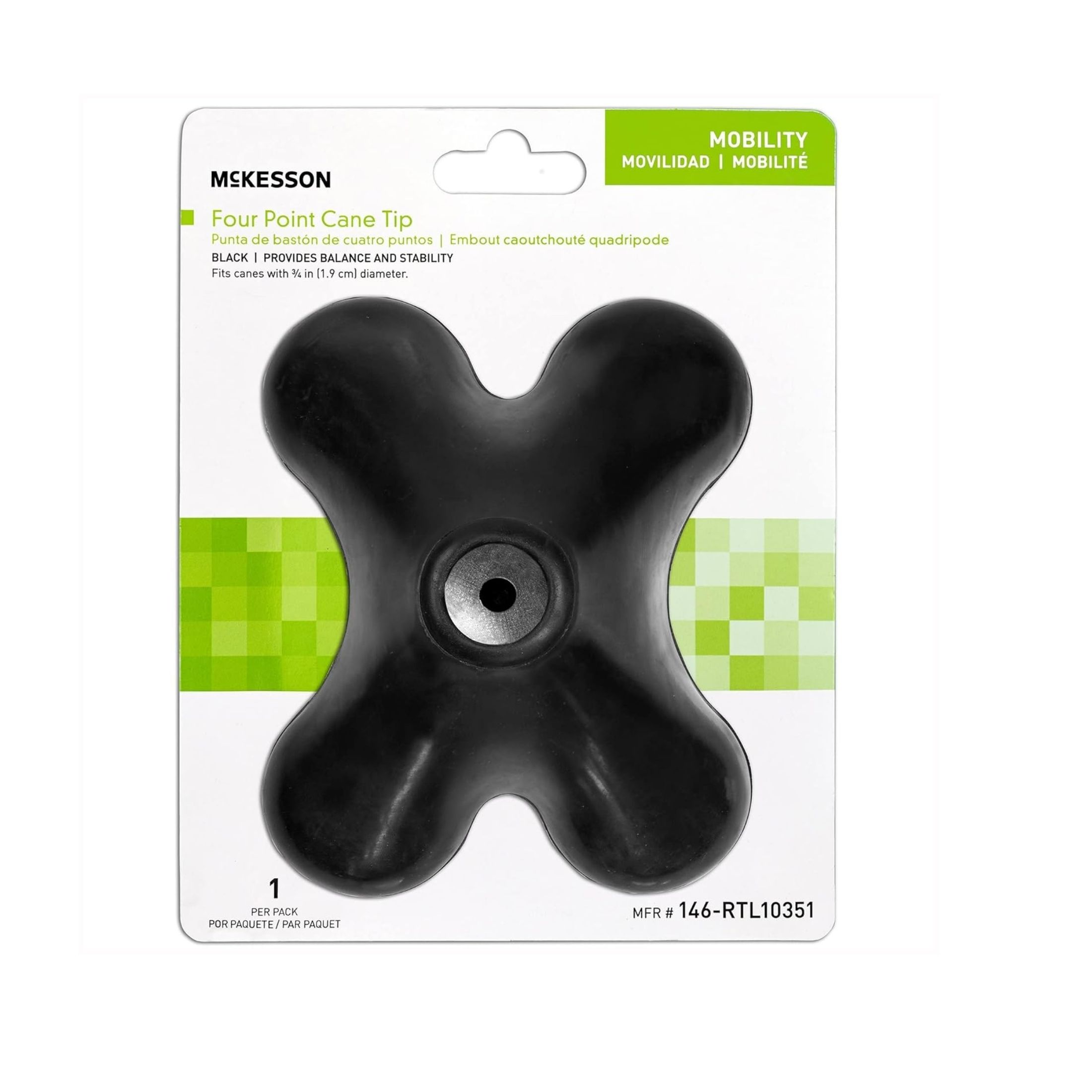 McKesson 4-Point Cane Tip, 1 EA/BX