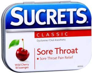 Sucrets Sore Throat, Classic, Lozenges, Wild Cherry