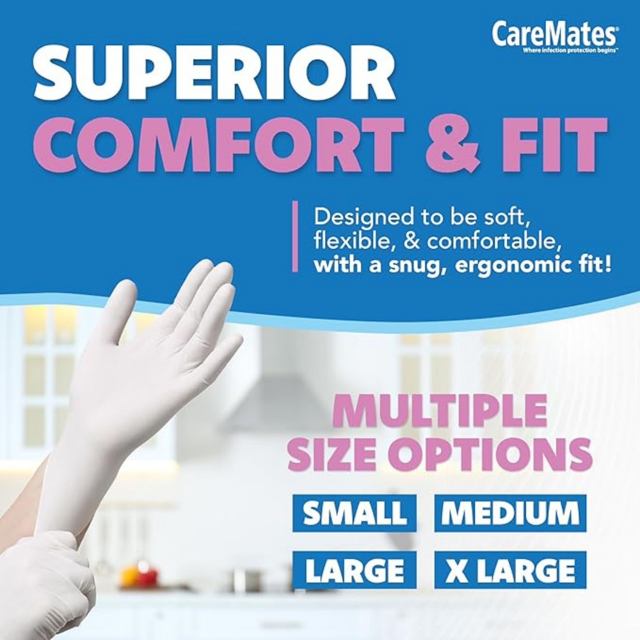 Caremates Vytrile Powder Free Examination Gloves Medium