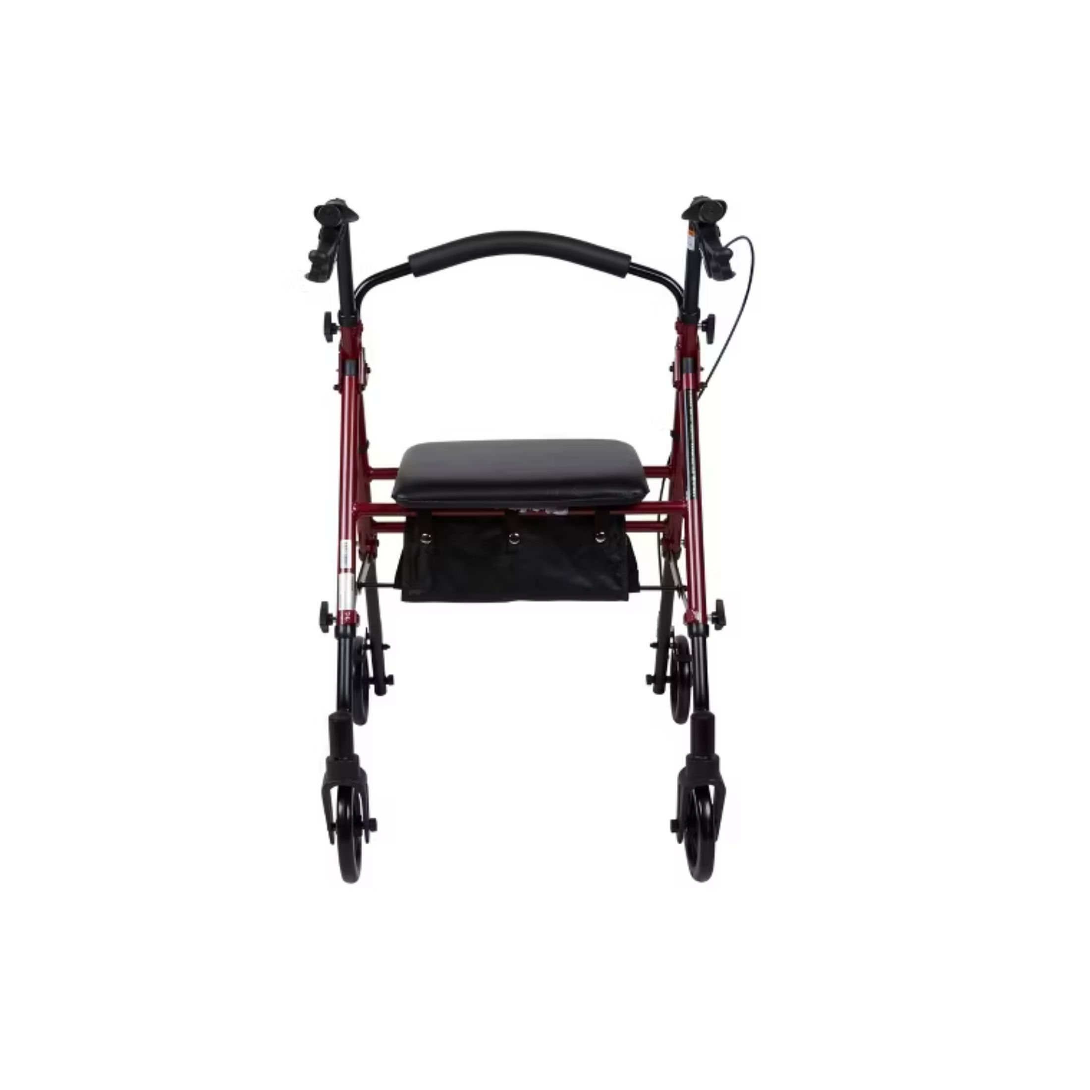 McKesson 4 Wheel Rollator 13 Inch Seat Width 300 Lbs. Weight Capacity, Red