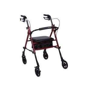 McKesson 4 Wheel Rollator 13 Inch Seat Width 300 Lbs. Weight Capacity, Red