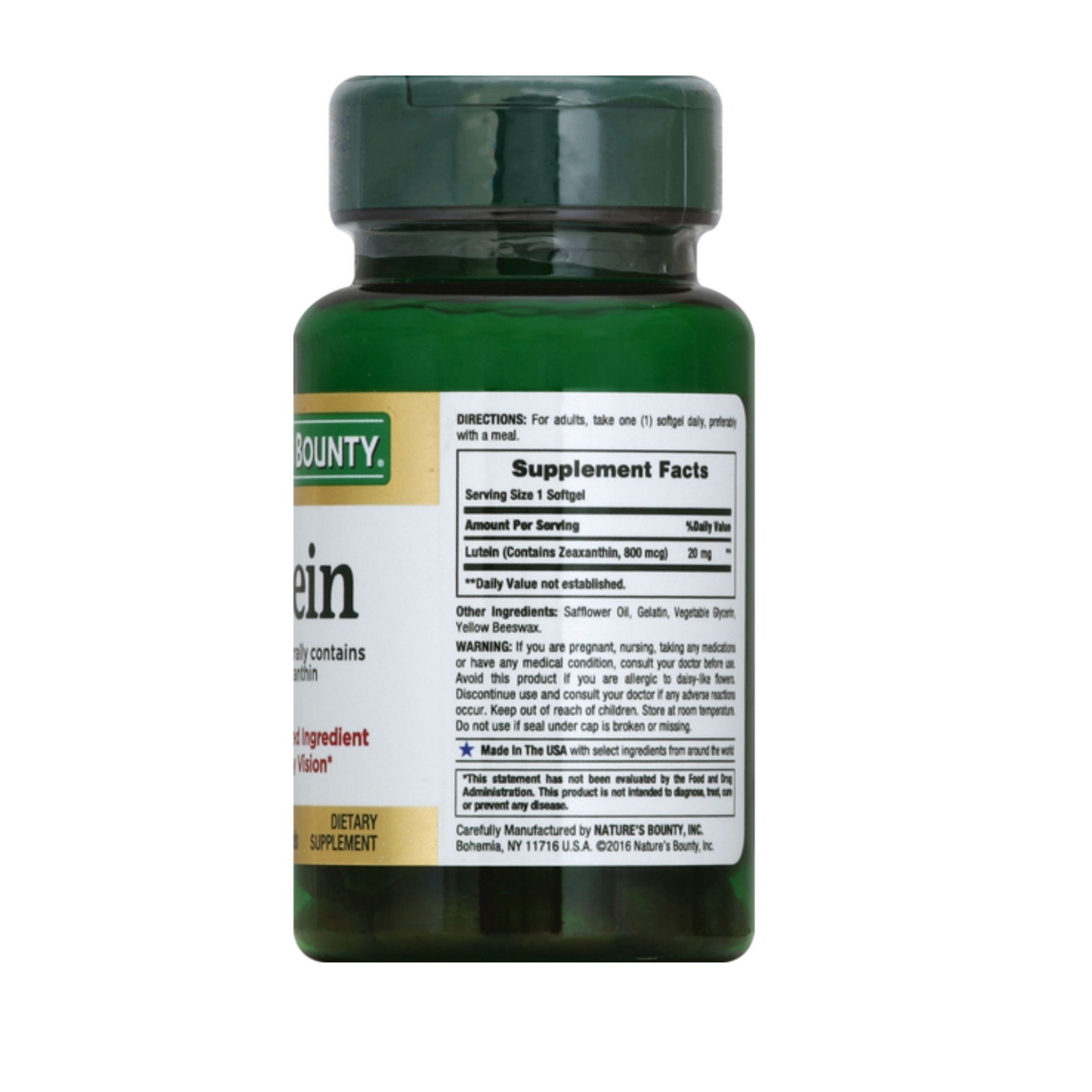 Nature's Bounty Lutein, 20 Mg, Rapid Release Softgels