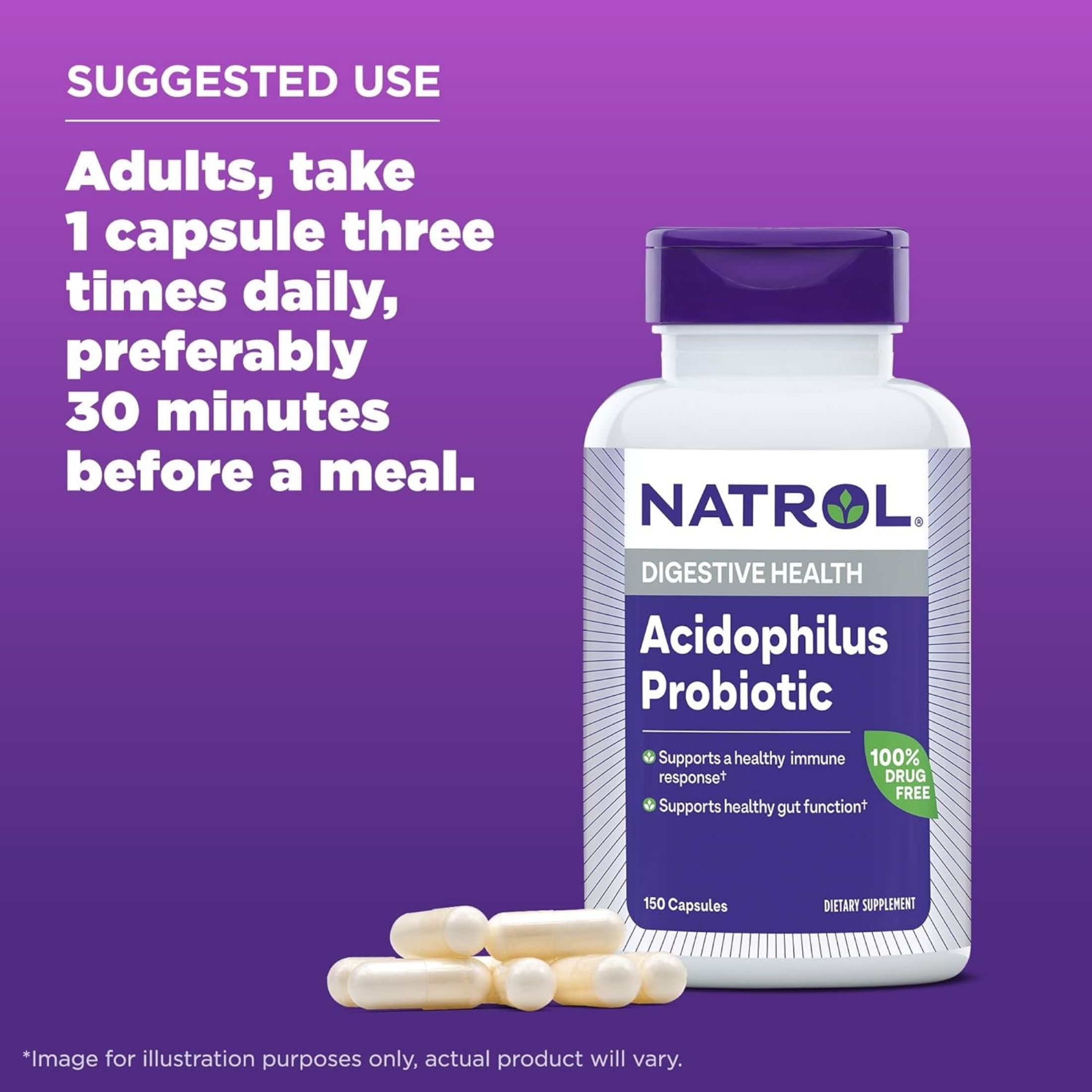 Natrol Acidophilus Probiotic - 100 Mg - 150 Capsules