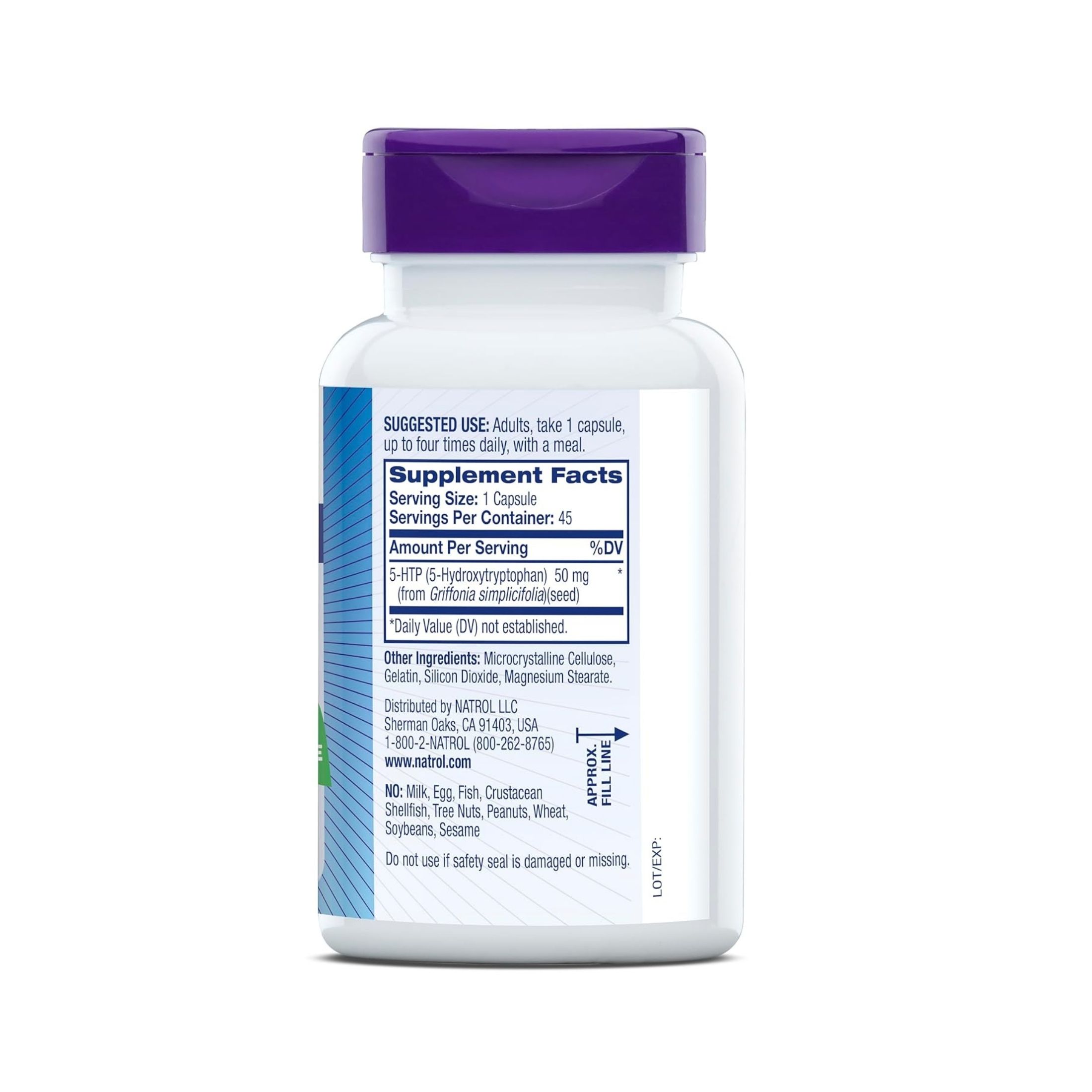 Natrol 5-HTP, Mood & Stress, 50 Mg, 45 Capsules