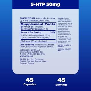 Natrol 5-HTP, Mood & Stress, 50 Mg, 45 Capsules