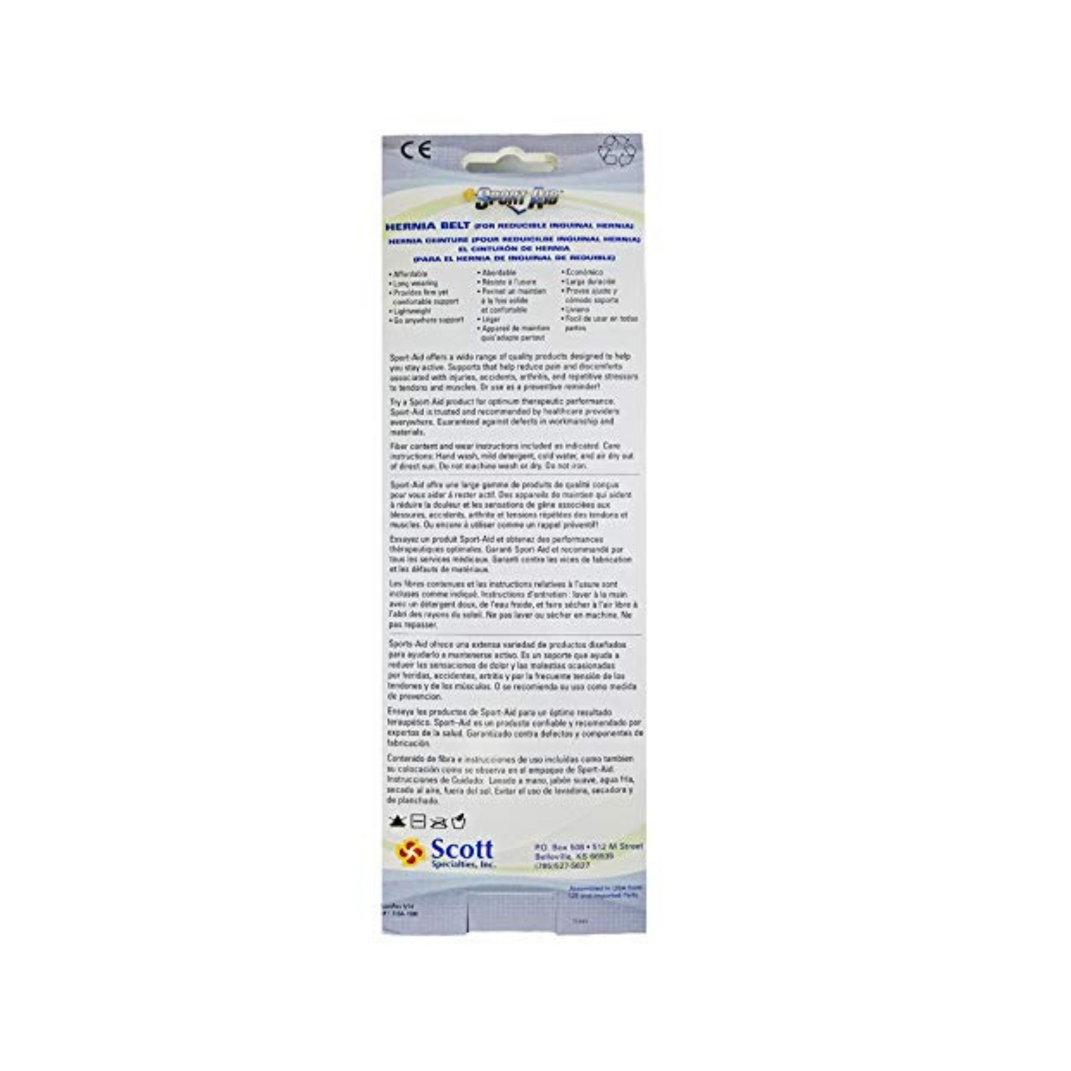 Sport Aid Hernia Belt White Small - 1 Ea