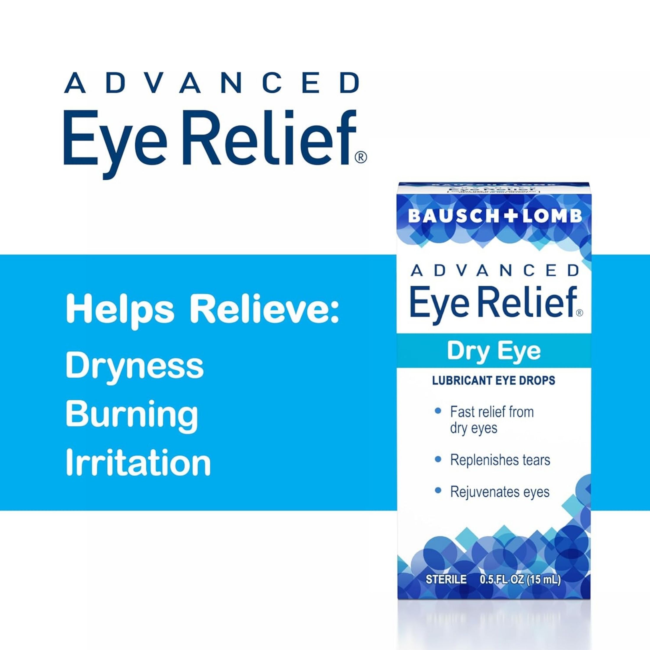 Bausch + Lomb Advanced Dry Eye Relief Lubricant Drops, Rejuvenation 0.5 Fl Oz
