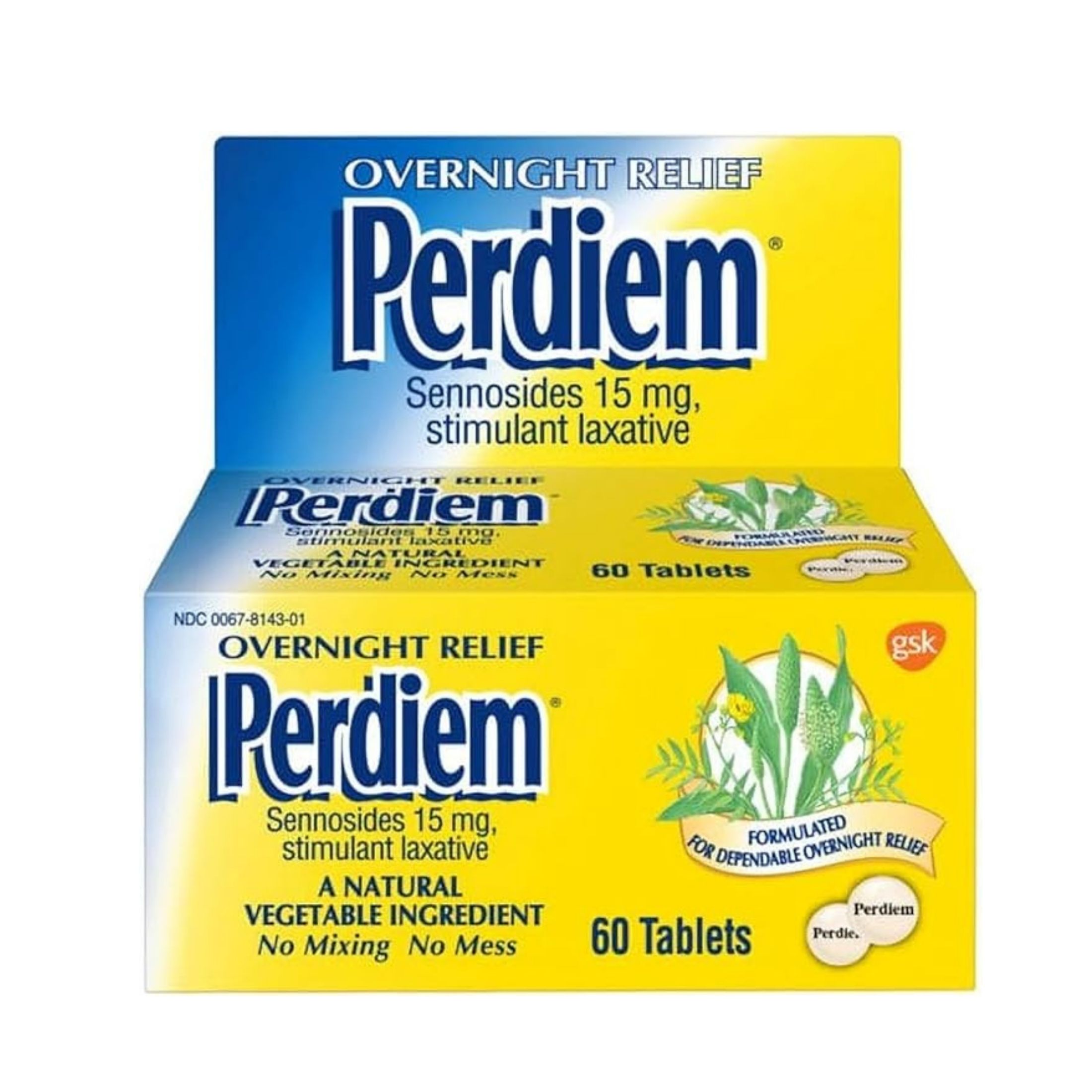 Perdiem Laxative, Stimulant, Overnight Relief, Pills