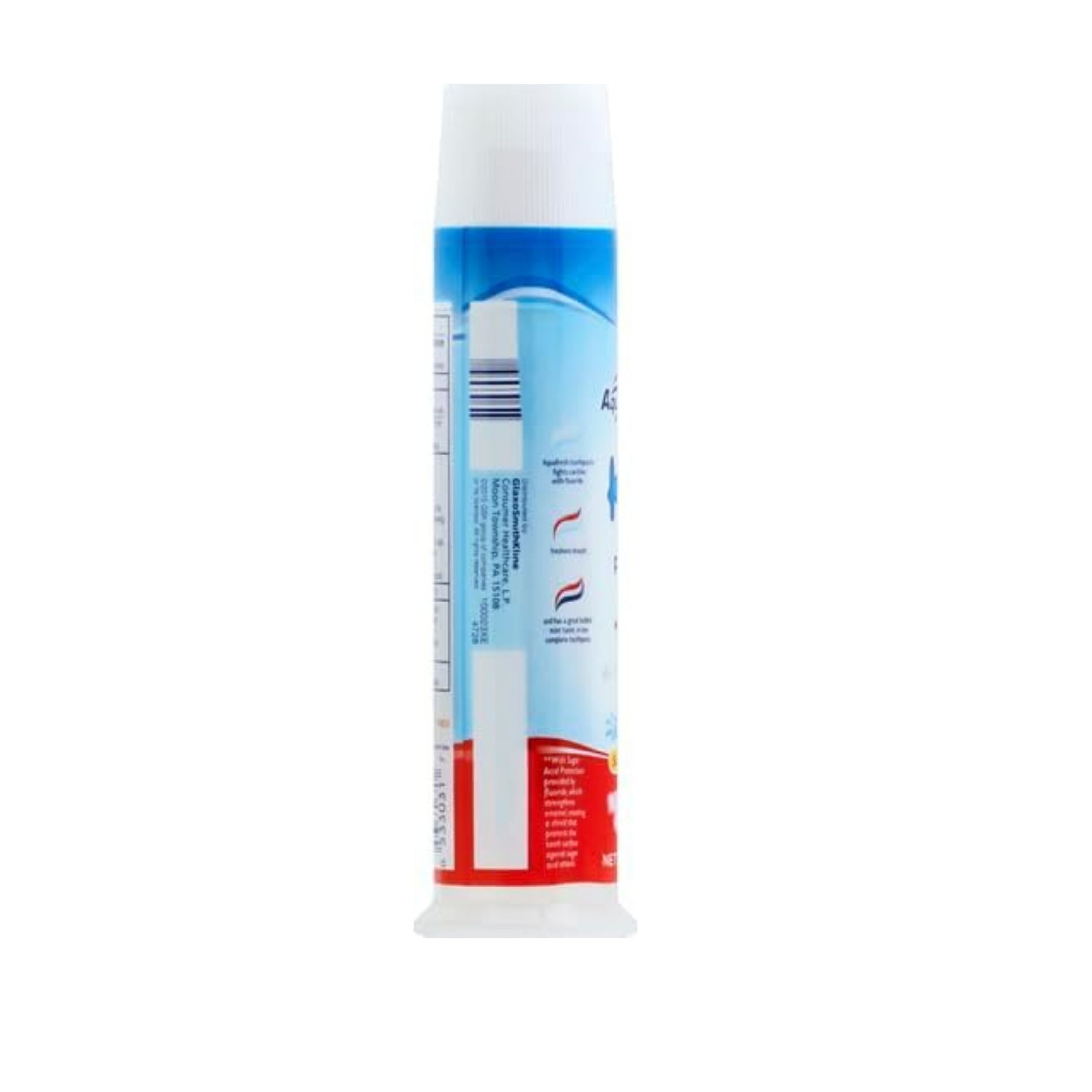 Aquafresh Kids Cavity Protection Fluoride Toothpaste Pump, Bubble Mint, 4.6 Oz
