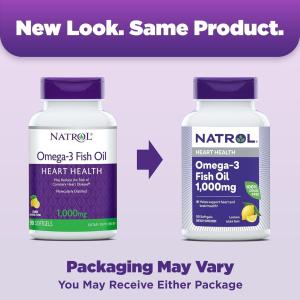 Natrol Omega-3 Fish Oil 1000 Mg, Lemon Flavor, 90 Softgels