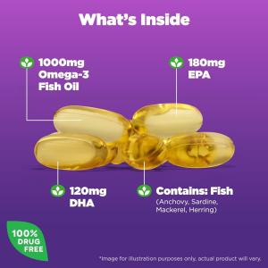 Natrol Omega-3 Fish Oil 1000 Mg, Lemon Flavor, 90 Softgels