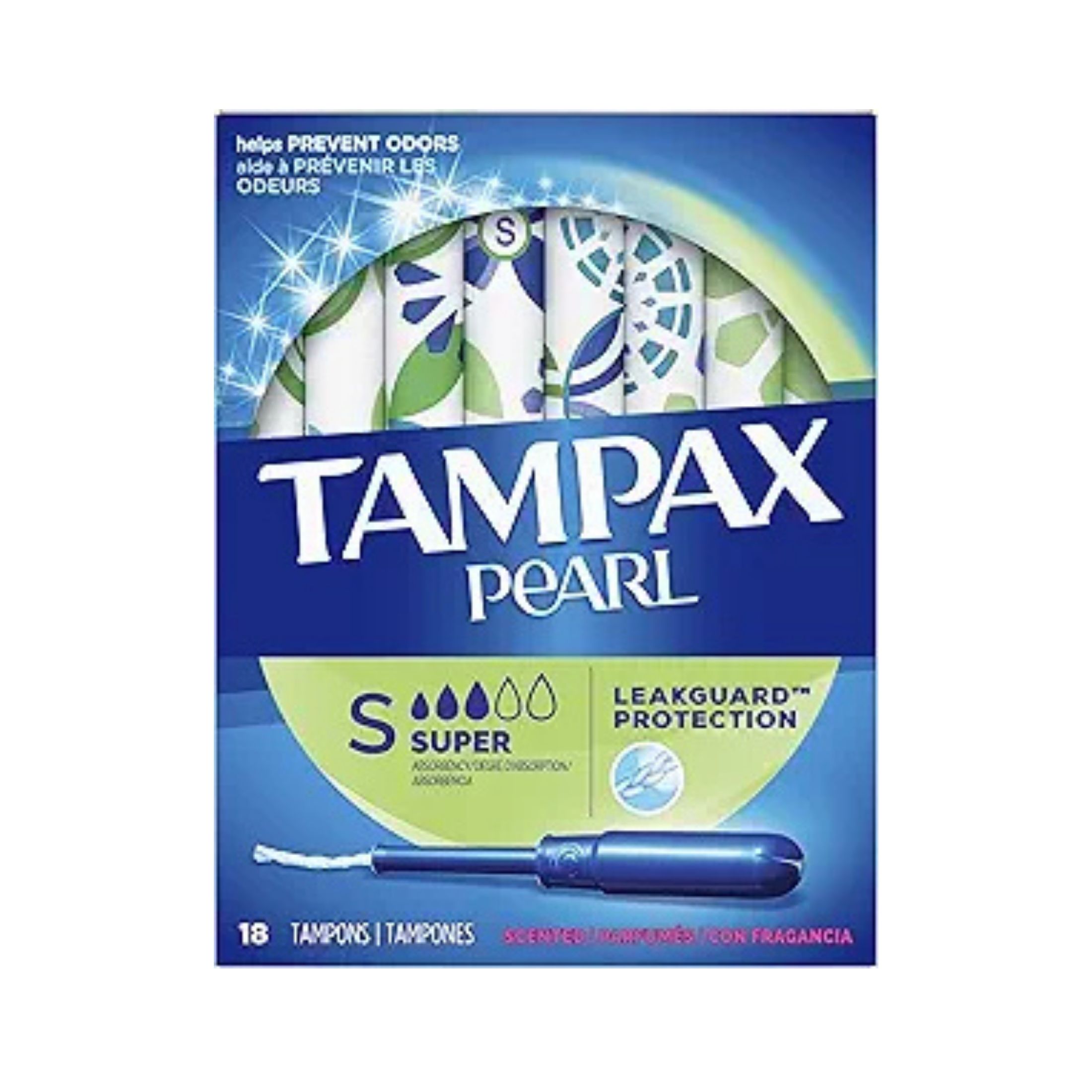 Tampax Pearl Plastic Super Absorbency Tampons, Fresh Scent
