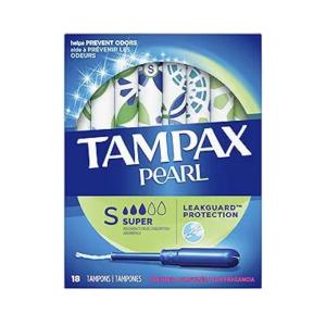 Tampax Pearl Plastic Super Absorbency Tampons, Fresh Scent