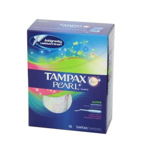 Tampax Pearl Plastic Super Absorbency Tampons, Fresh Scent