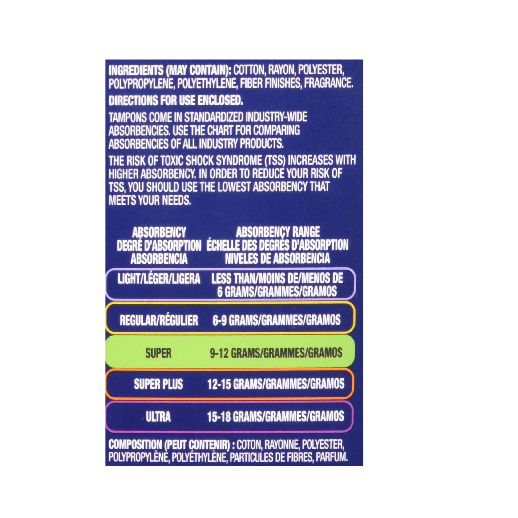Tampax Pearl Plastic Super Absorbency Tampons, Fresh Scent