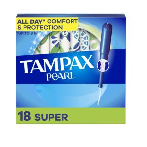 Tampax Pearl Tampons Super Absorbency With Bpa Free Plastic Applicator And Leak Guard Braid, Unscented