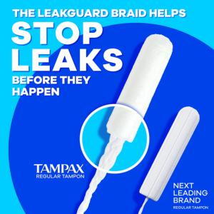 Tampax Pearl Tampons Super Absorbency With Bpa Free Plastic Applicator And Leak Guard Braid, Unscented