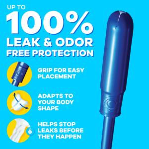 Tampax Pearl Tampons Super Absorbency With Bpa Free Plastic Applicator And Leak Guard Braid, Unscented