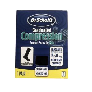 Dr. Scholl's Men's Compr Sock Knee High XL Black Size 12.5-14 - 1 Pr