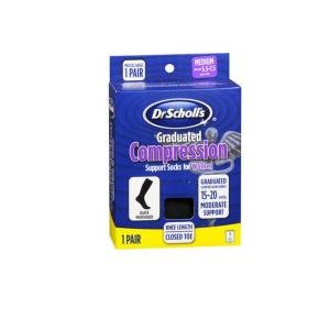 Dr. Scholl's Microfiber Moderate Support Socks Women M Black - 1 Pr