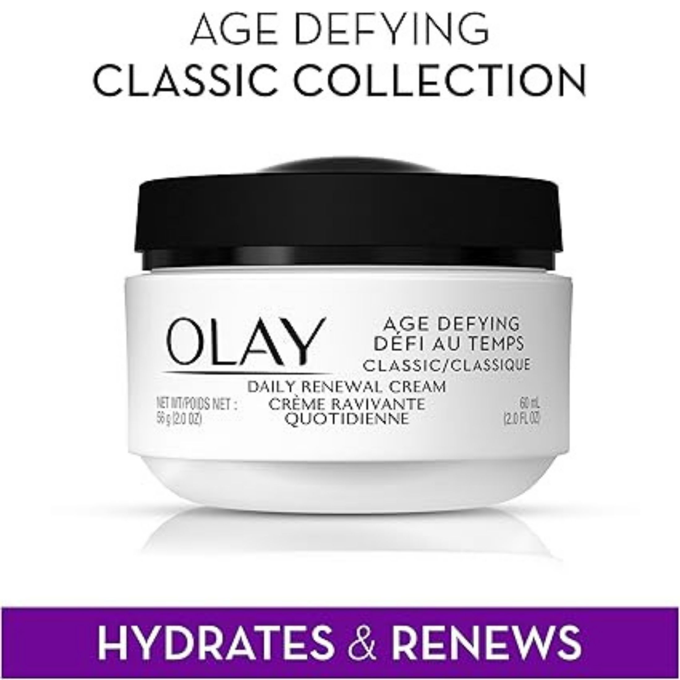 Olay Age Defying Classic Daily Renewal Cream, Face Moisturizer, 2.0 Fl Oz