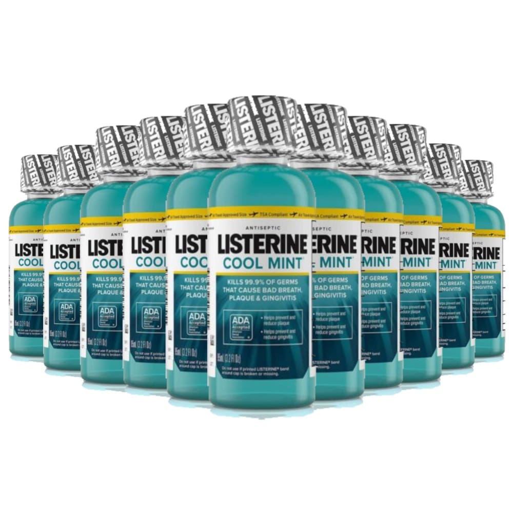 Listerine Antiseptic Mouthwash For Bad Breath - Cool Mint, 3.2 Fl Oz