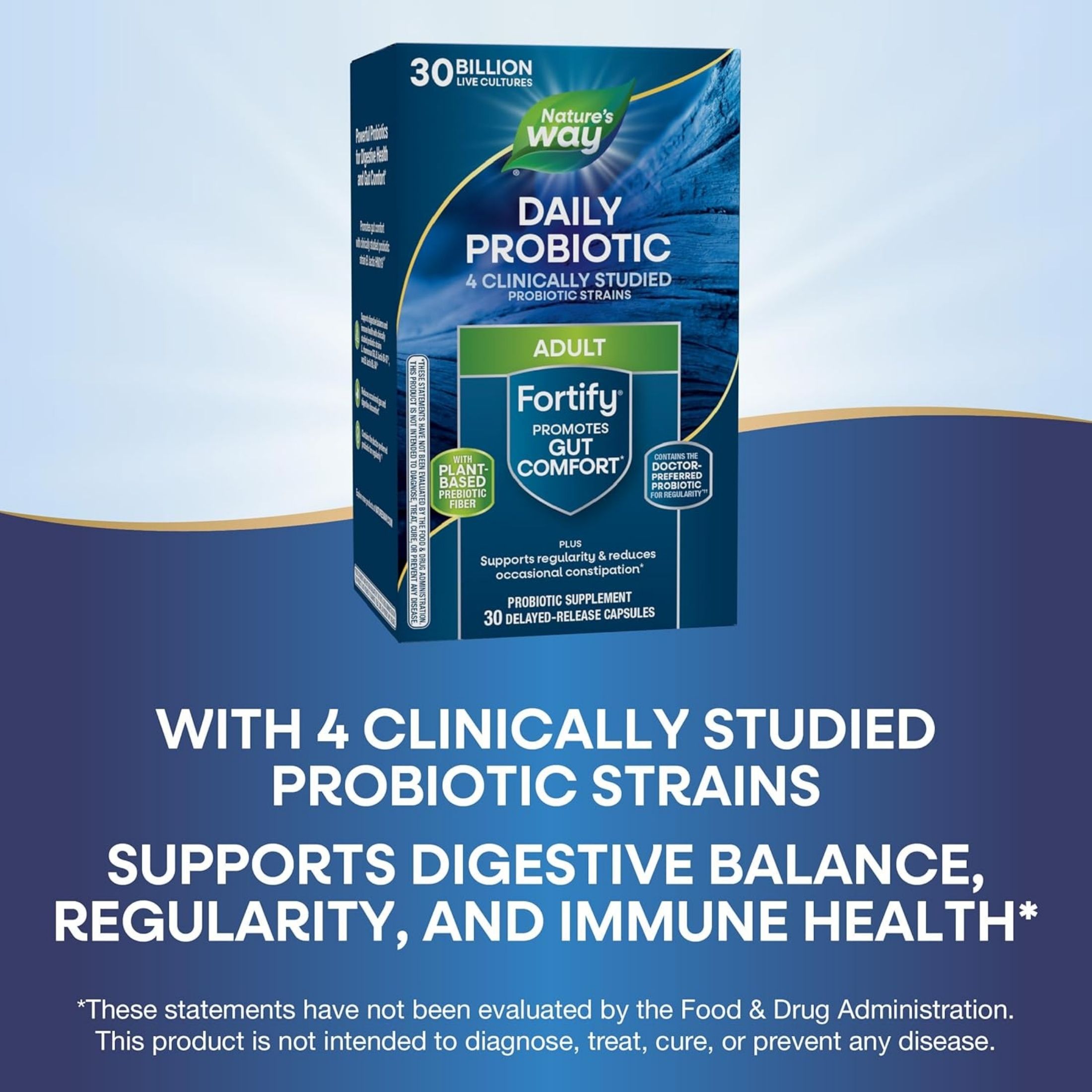 Nature's Way Primadophilus Fortify Daily Probiotic 30 Billion Vegetarian Capsules