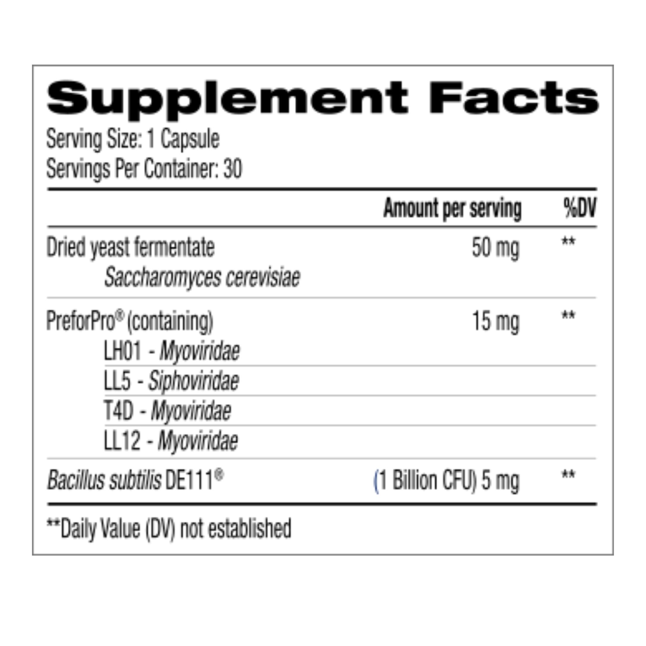 Florajen Triple Action Probiotic Pre + Pro + Postbiotic 30 Caps