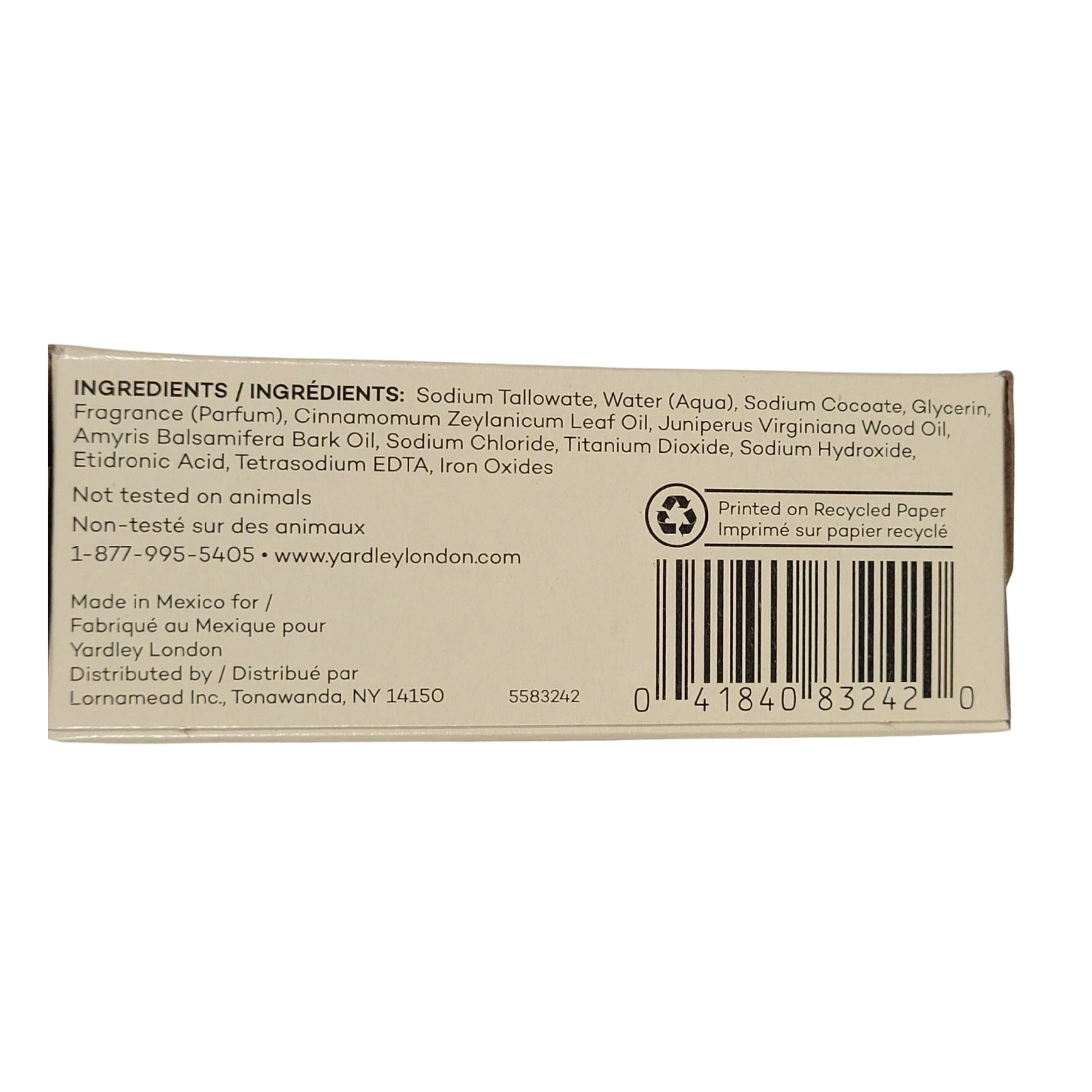 Yardley London Bath Bar Spiced Chai, 113 Grams