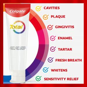 Colgate Total Toothpaste, Whitening, Gel, 2 Value Pack