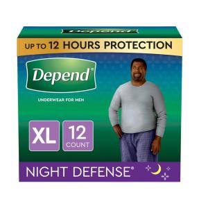 Depend Night Defense Adult Incontinence Underwear For Men, Overnight, Size XL