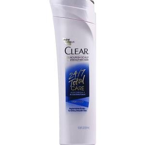 Clear Shampoo, 24/7 Total Care, With Omega-3 & Coconut Milk