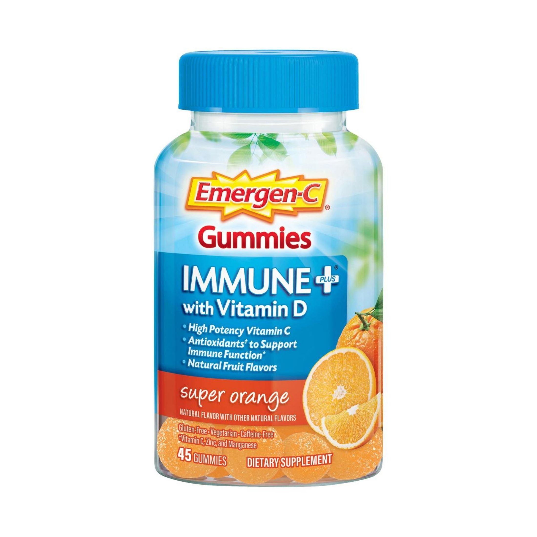 Emergen-C Immune+ Triple Action Super Orange Immune Support Gummies