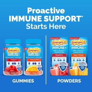 Emergen-C Immune+ Triple Action Super Orange Immune Support Gummies