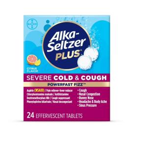 Alka-Seltzer Plus PowerFast Fizz Severe Cold & Cough, Effervescent Tablets, Citrus Flavor