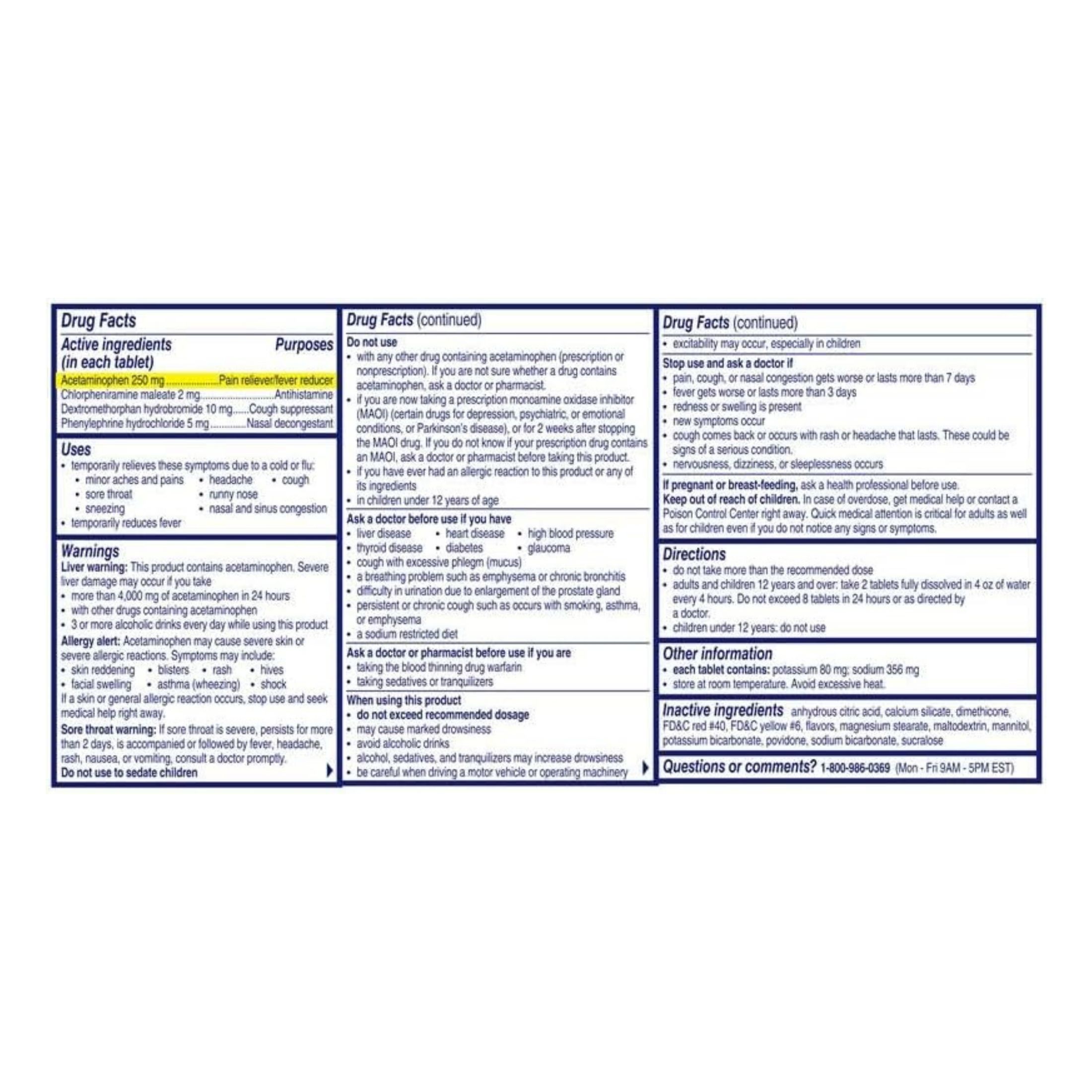 Alka-Seltzer Plus Severe Cold & Flu PowerFast Fizz Effervescent Tablets Citrus Flavor