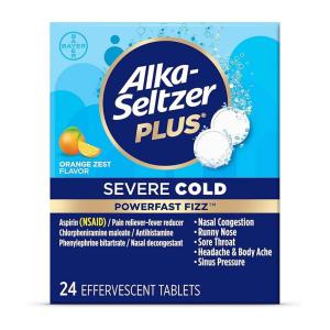 Alka-Seltzer Plus Severe Cold, Effervescent Tablets, Orange Zest Flavor