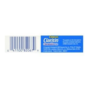 Claritin Indoor & Outdoor Allergies, Non Drowsy, 5 Mg, Chewable Tablets, Grape Flavored, Ages 2+ Years
