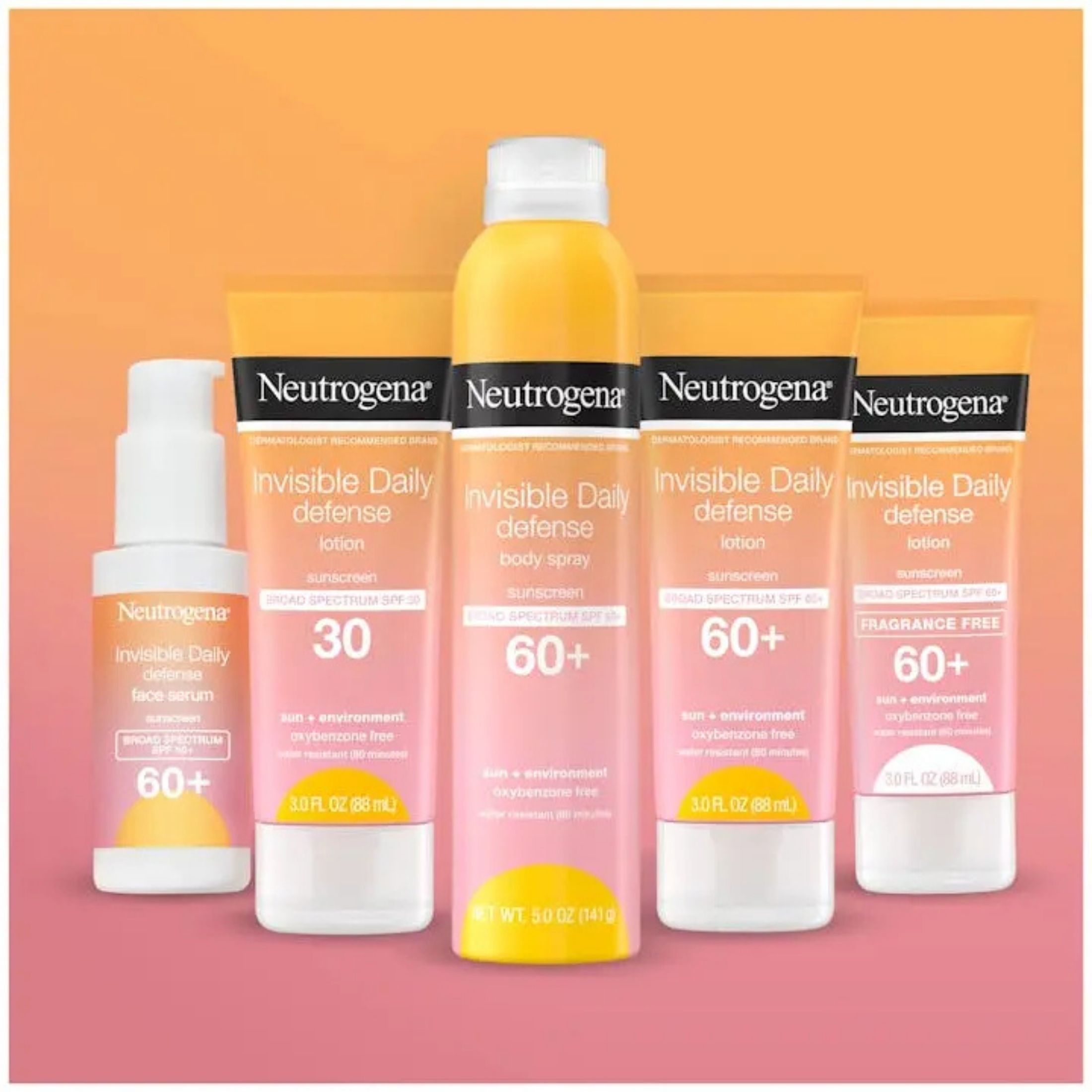 Neutrogena Invisible Daily Defense Body Spray Sunscreen Broad Spectrum SPF 60