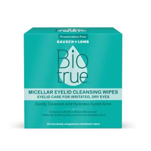 Biotrue Bausch & Lomb Micellar Eyelid Cleansing Wipes