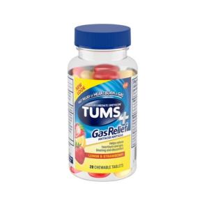 Tums Lemon & Strawberry Gas Relief Antacid Chewable Tablets