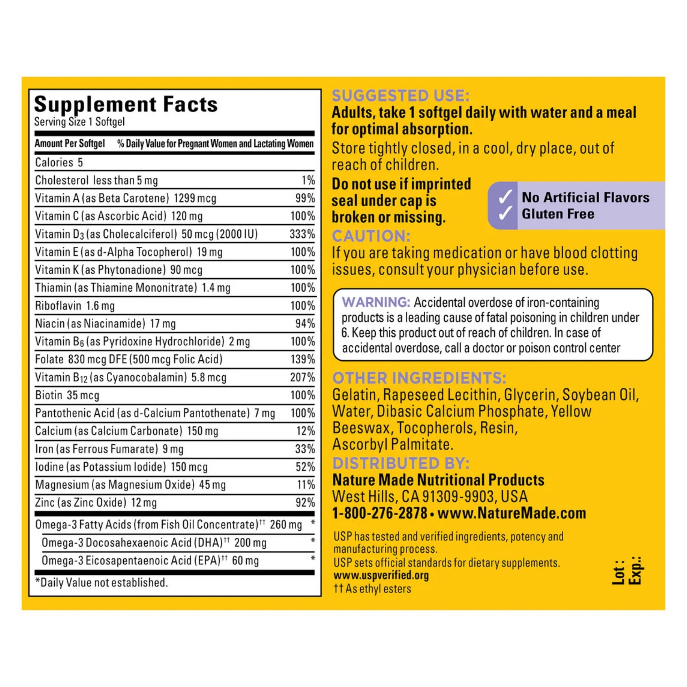 Nature Made Post Natal Multi+DHA Vitamin Softgels 200 Mg