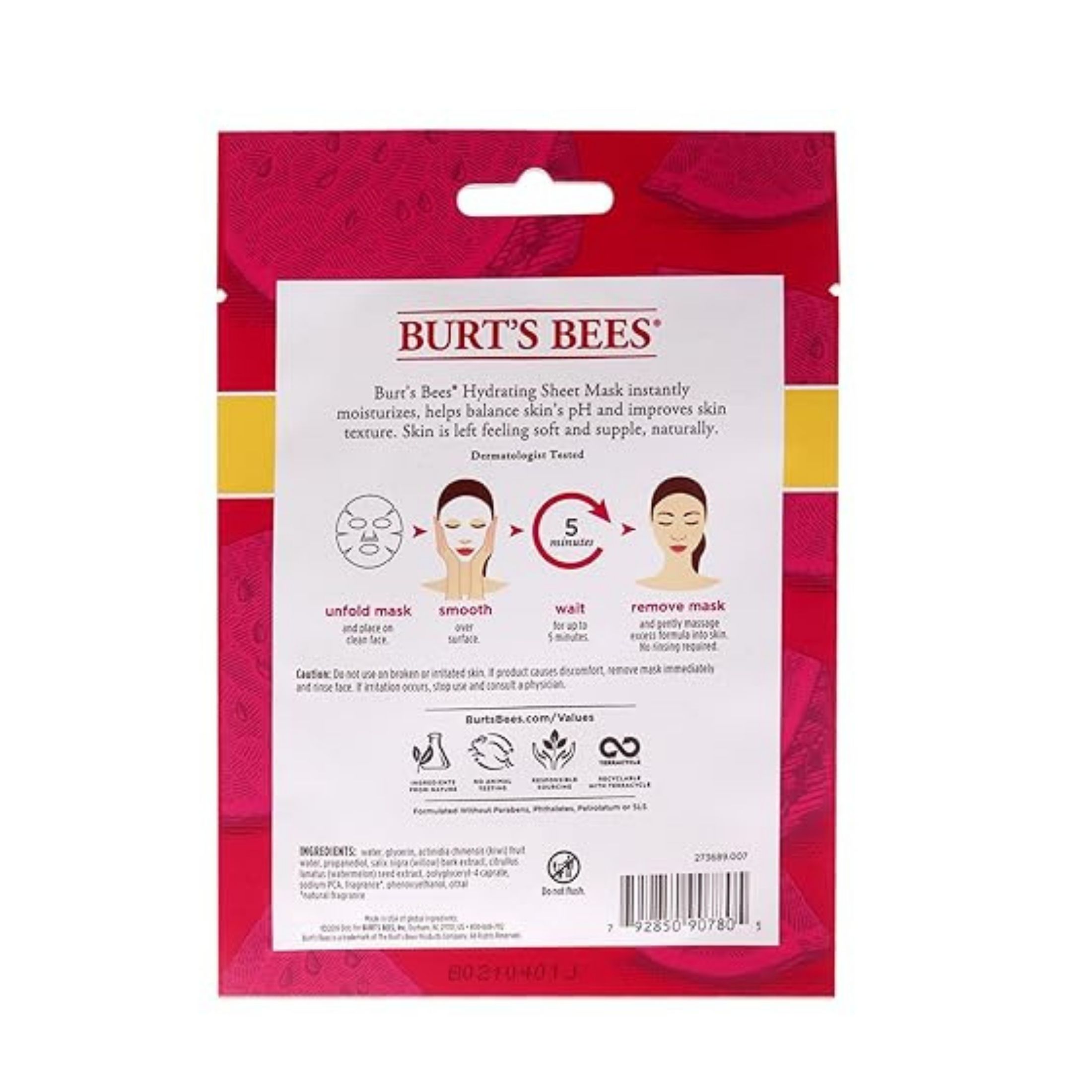 Burt's Bees Hydrating Sheet Mask Watermelon - 1ct