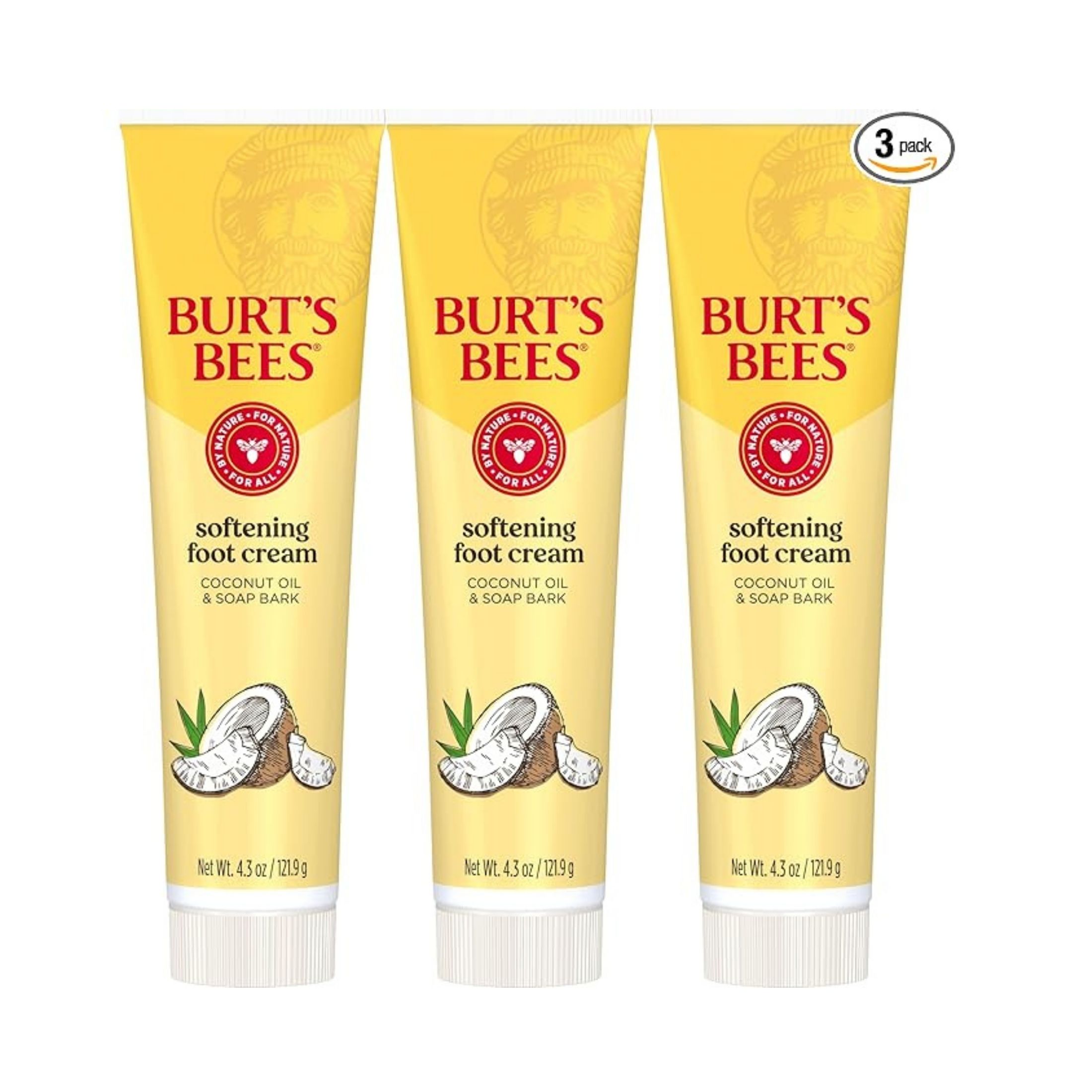 Burt's Bees Softening Foot Cream, Coconut Oil & Soap Bark 4.3 Oz