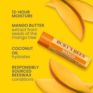 Burt's Bees 100% Natural Moisturizing Lip Balm, Superfruit - Pink Grapefruit, Mango, Coconut & Pear, Pomegranate - 4 Tubes