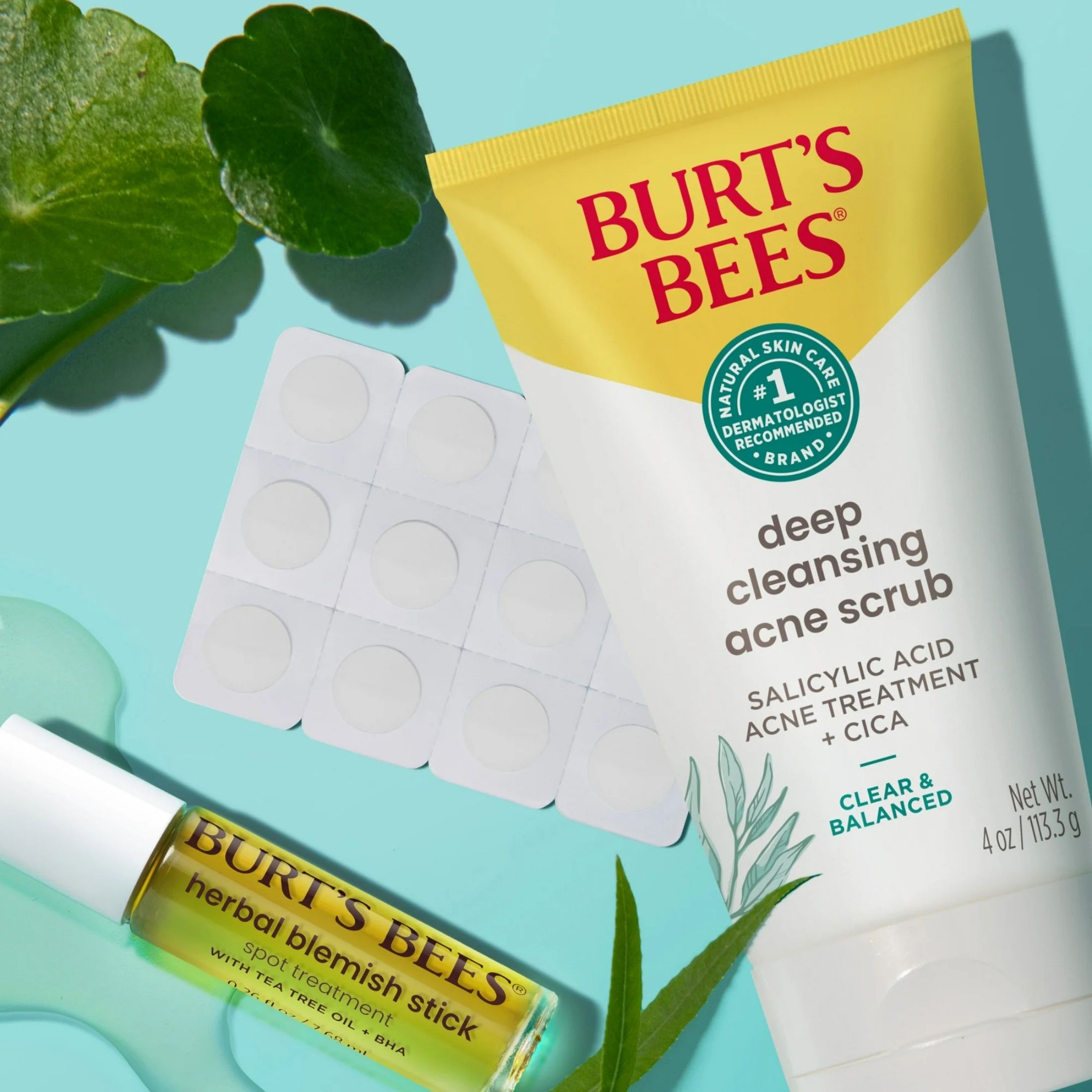 Burt's Bees Scrub, Deep Cleansing, Natural Acne Solutions 4 Oz